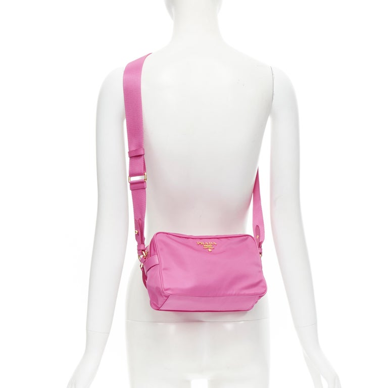 PRADA bright pink Tessuto nylon gold logo crossbody camera bag at 1stDibs |  hot pink prada bag, prada hot pink bag, prada camera bag pink