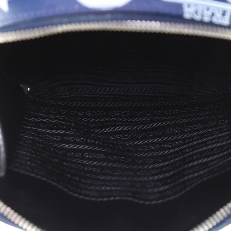 Prada Brique Crossbody Bag Printed Saffiano Leather Medium In Good Condition In NY, NY