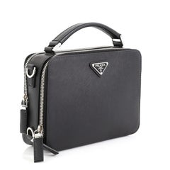 Prada Brique Crossbody Bag Saffiano Leather East West