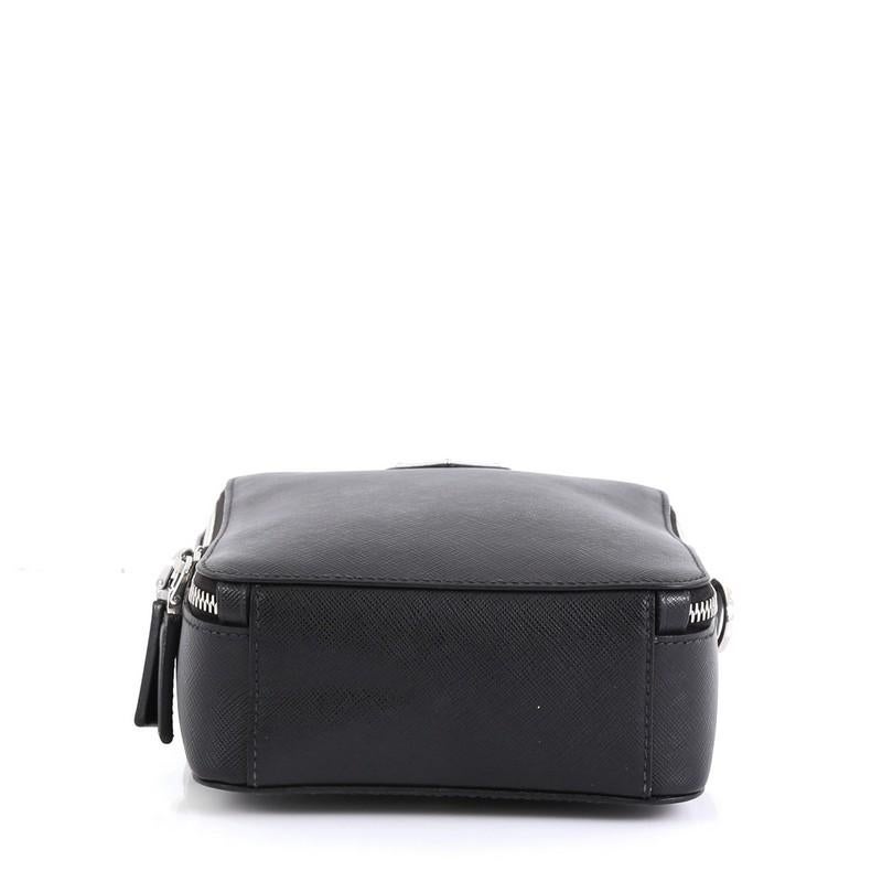 Black Prada Brique Crossbody Bag Saffiano Leather Medium