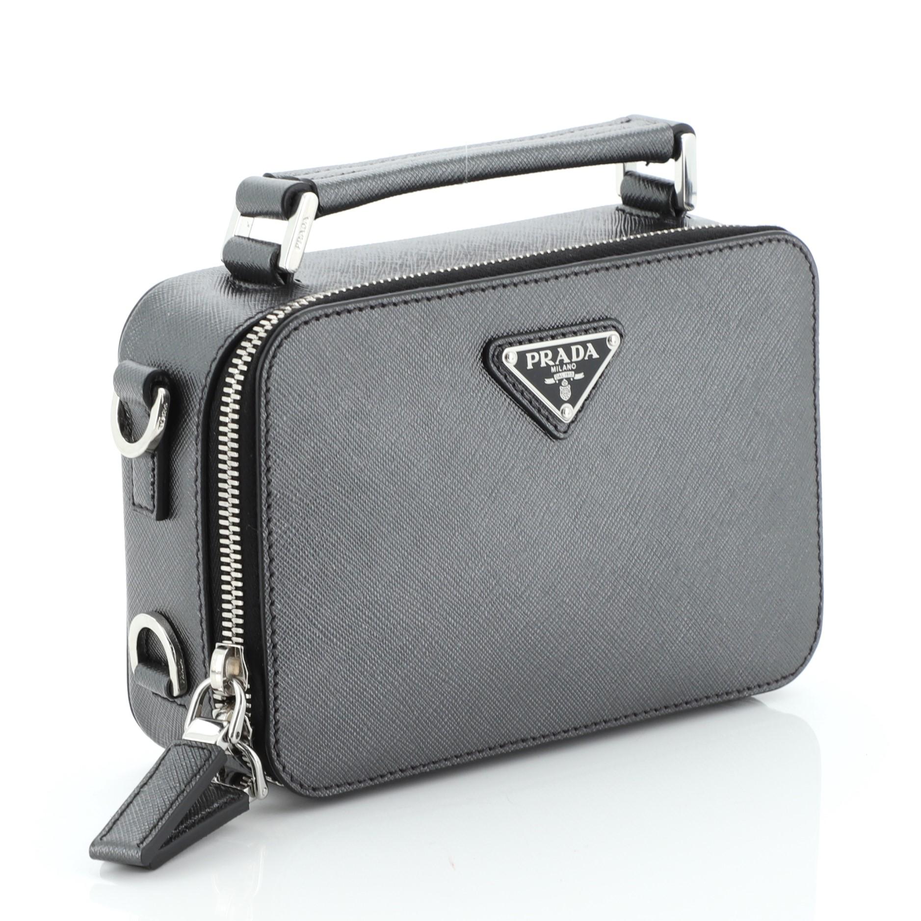 Prada Brique Saffiano Leather Bag - For Sale on 1stDibs