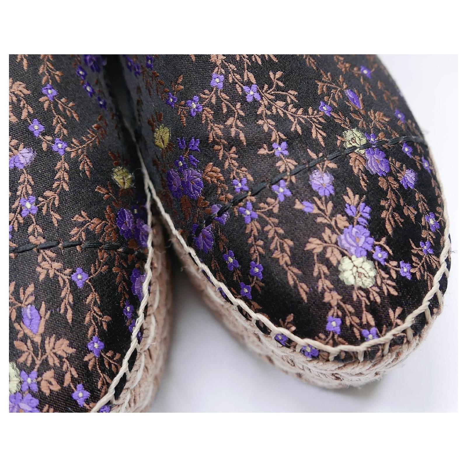 Prada Brocade Platform Espadrilles Shoes In New Condition For Sale In London, GB