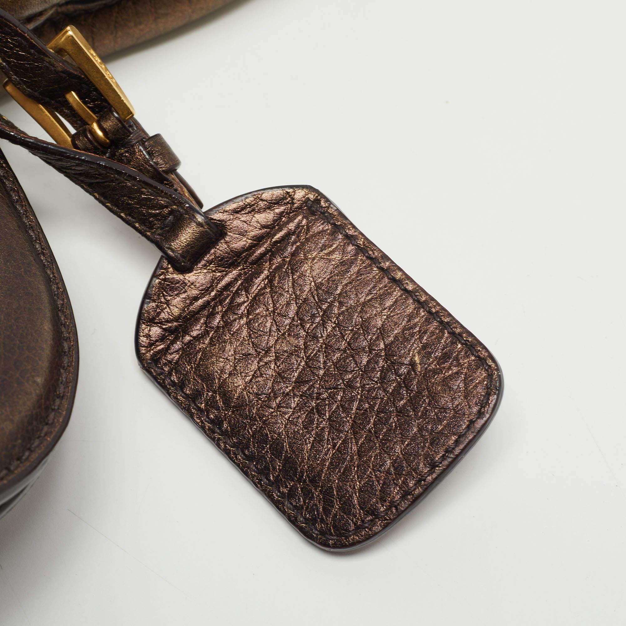 Prada Bronze Leather Frame Satchel 9