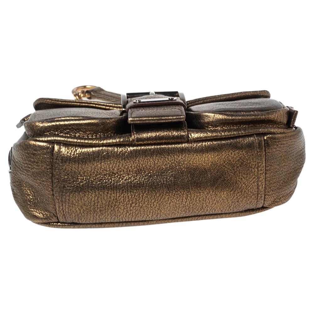 Prada Bronze Leather Sandalo Mini Pocket Shoulder Bag 2