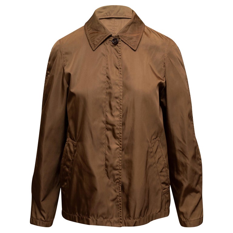 Prada Brown 1990s Nylon Jacket at 1stDibs | brown nylon jacket 