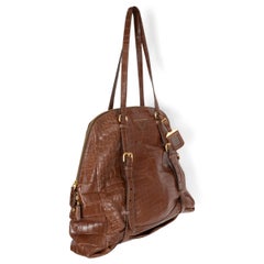 PRADA brown 2007 NEW LOOK CROCODILE Bag