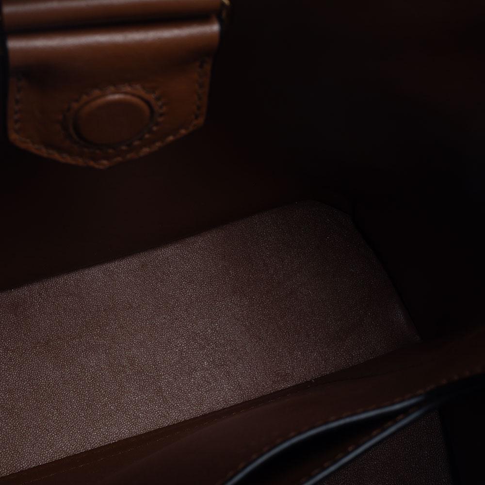 Prada Brown/Beige Raffia and Leather Medium Panier Top Handle Bag 4
