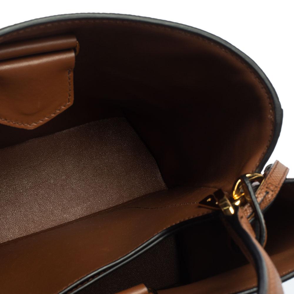 Prada Brown/Beige Raffia and Leather Medium Panier Top Handle Bag 9