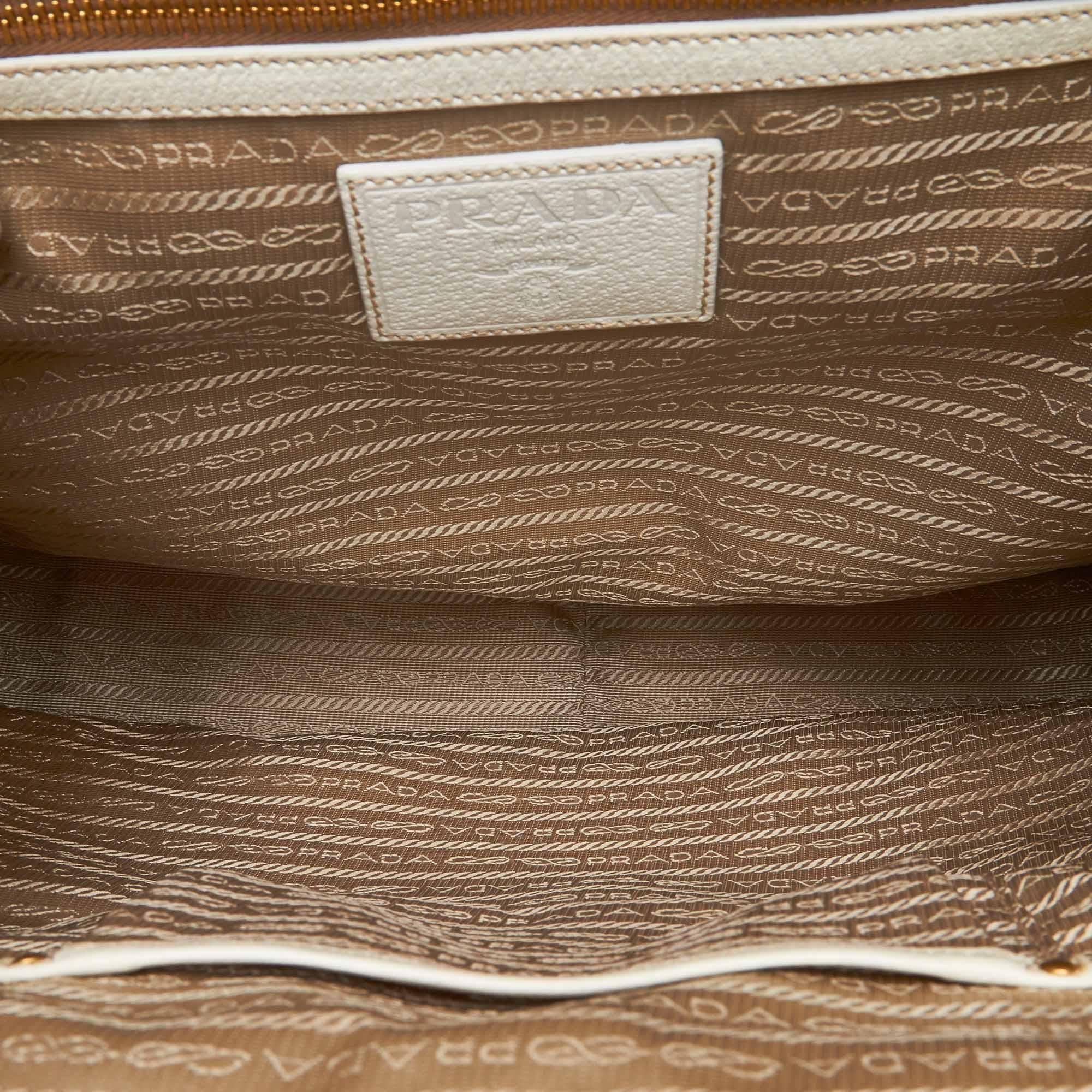 Prada Brown Beige Straw Natural Material Chain Shoulder Bag Italy 1