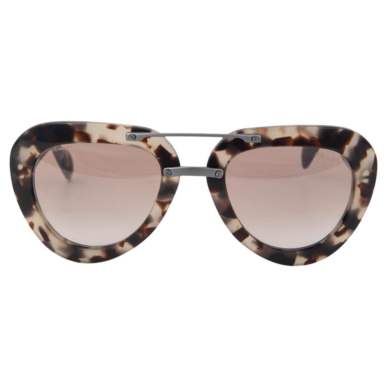 PRADA brown and beige tortoise Aviator Sunglasses SPR 28R For Sale at  1stDibs