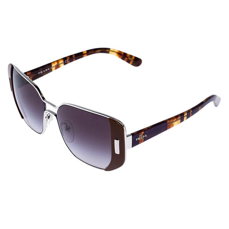 Prada Brown/Black Gradient SPR 59S Square Sunglasses In New Condition In Dubai, Al Qouz 2