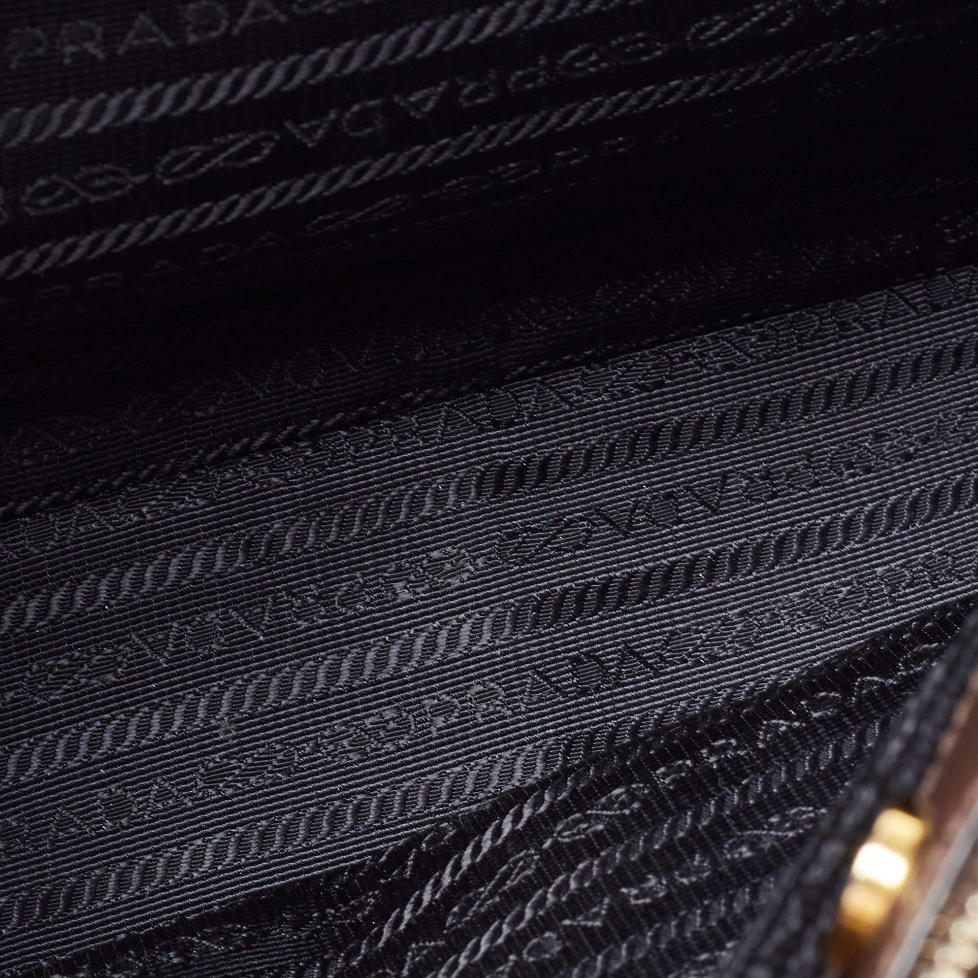 Prada Brown/Black Saffiano Leather Medium Galleria Double Zip Tote 6