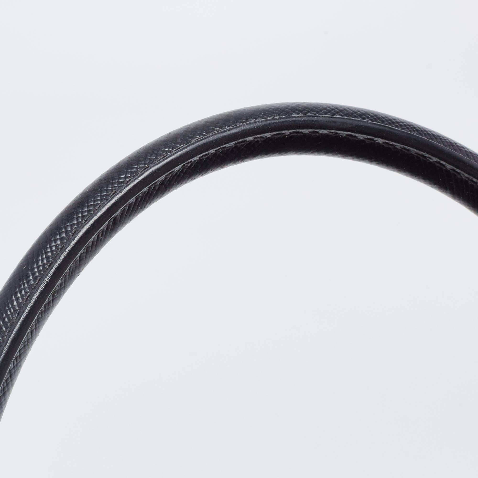 Prada Brown/Black Saffiano Leather Medium Galleria Double Zip Tote 10