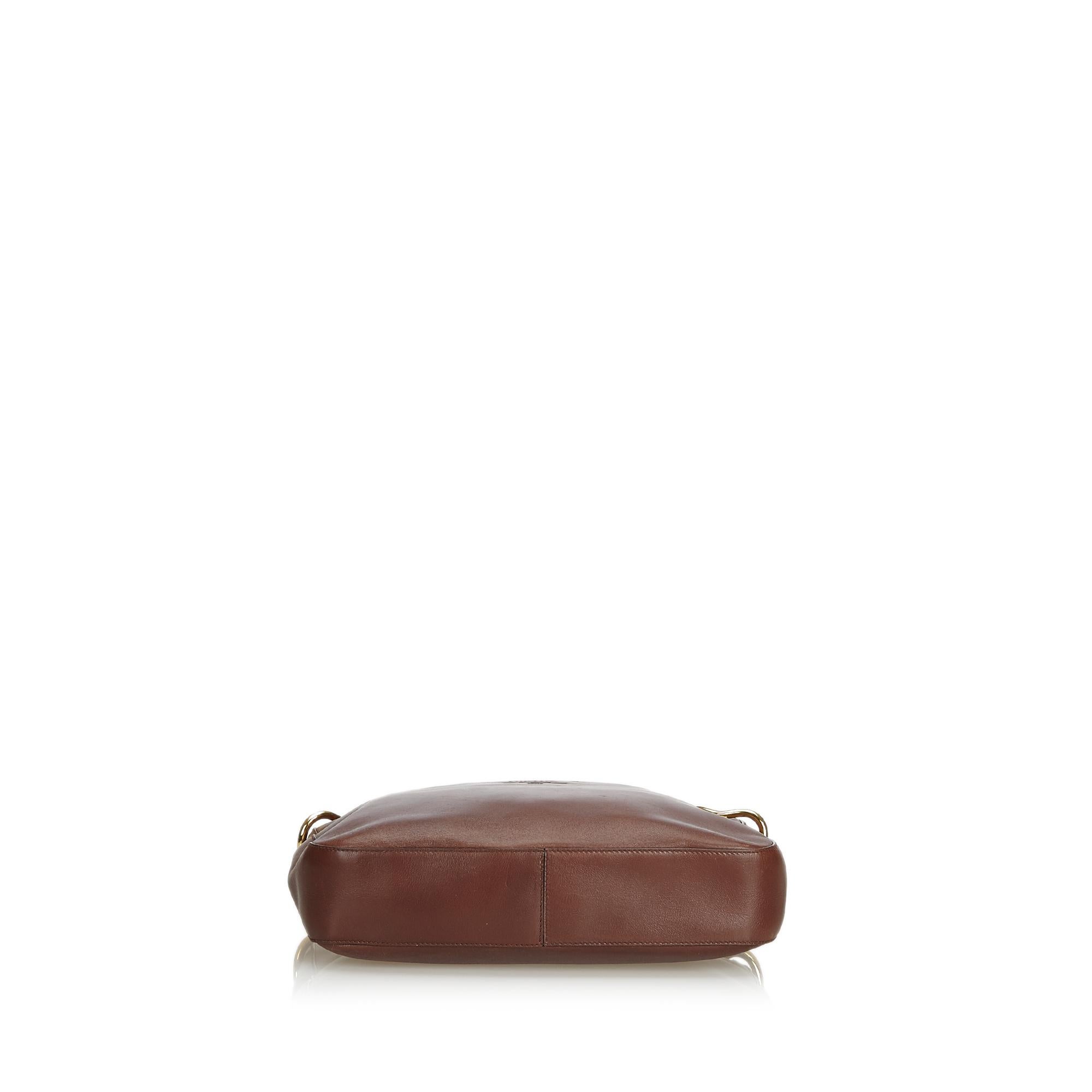 Women's Prada Brown Calf Leather Chain Shoulder Bag Italy w/ Dust Bag