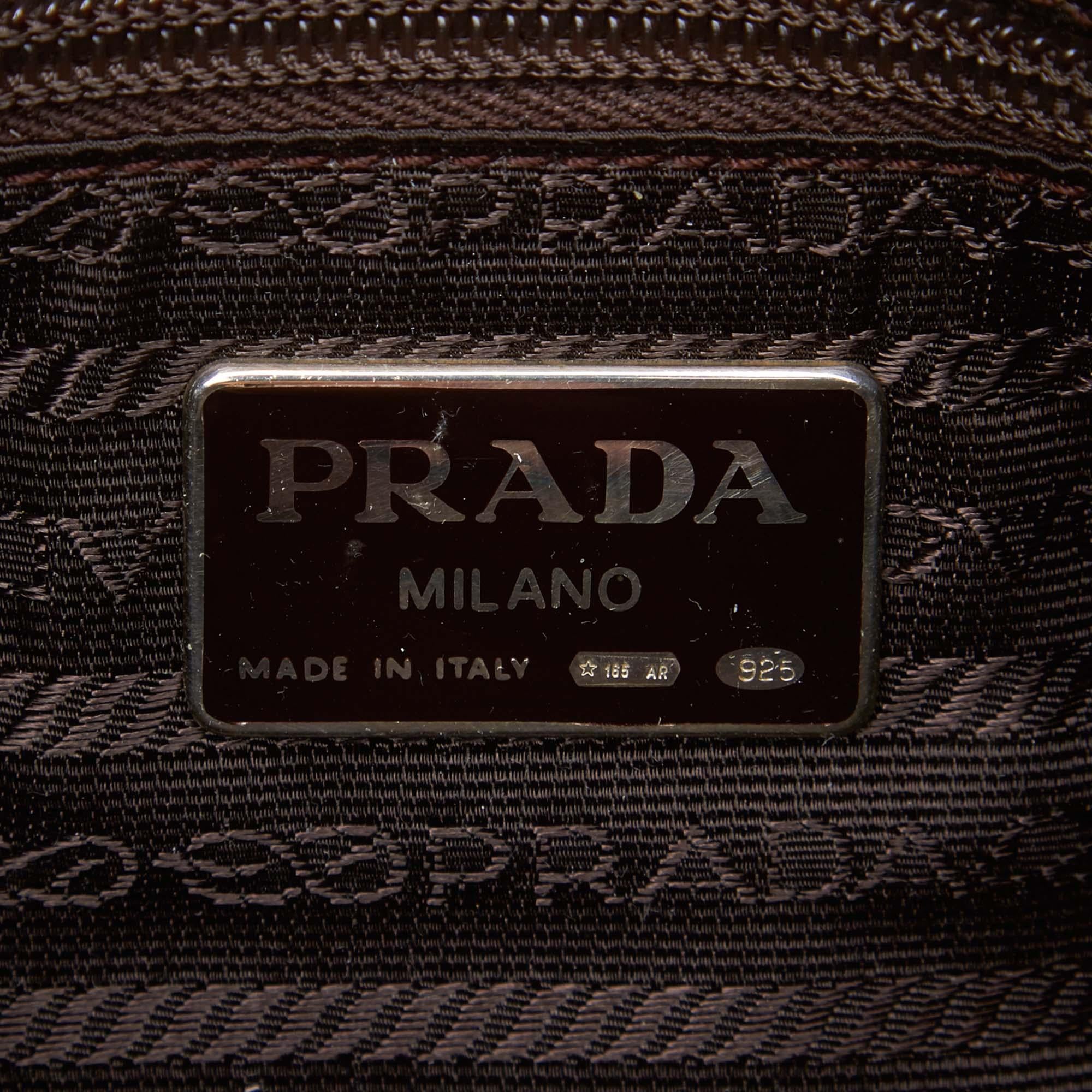 Prada Brown Calf Leather Chain Shoulder Bag Italy w/ Dust Bag 2