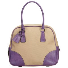 Prada Brown Canvas Bowler Bag