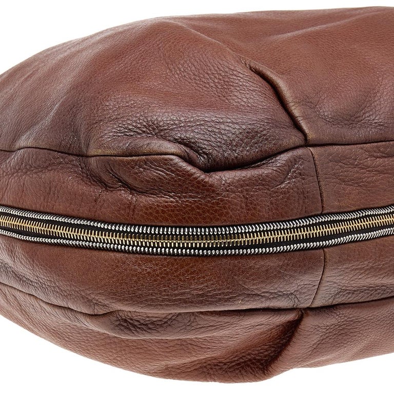 Prada Cacao Cervo Antik Leather Hobo Bag BR3575 - Yoogi's Closet