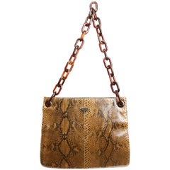 Sac à bandoulière en écaille de couleur Brown de Prada