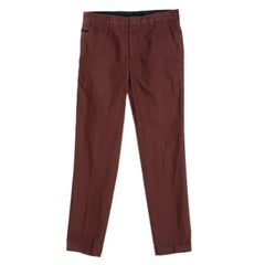 Prada - Pantalon fuselé en coton Brown XS