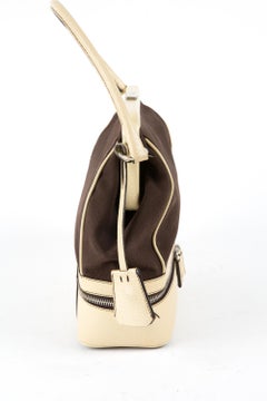 Prada Brown Cotton Top Handle Doctor Bag