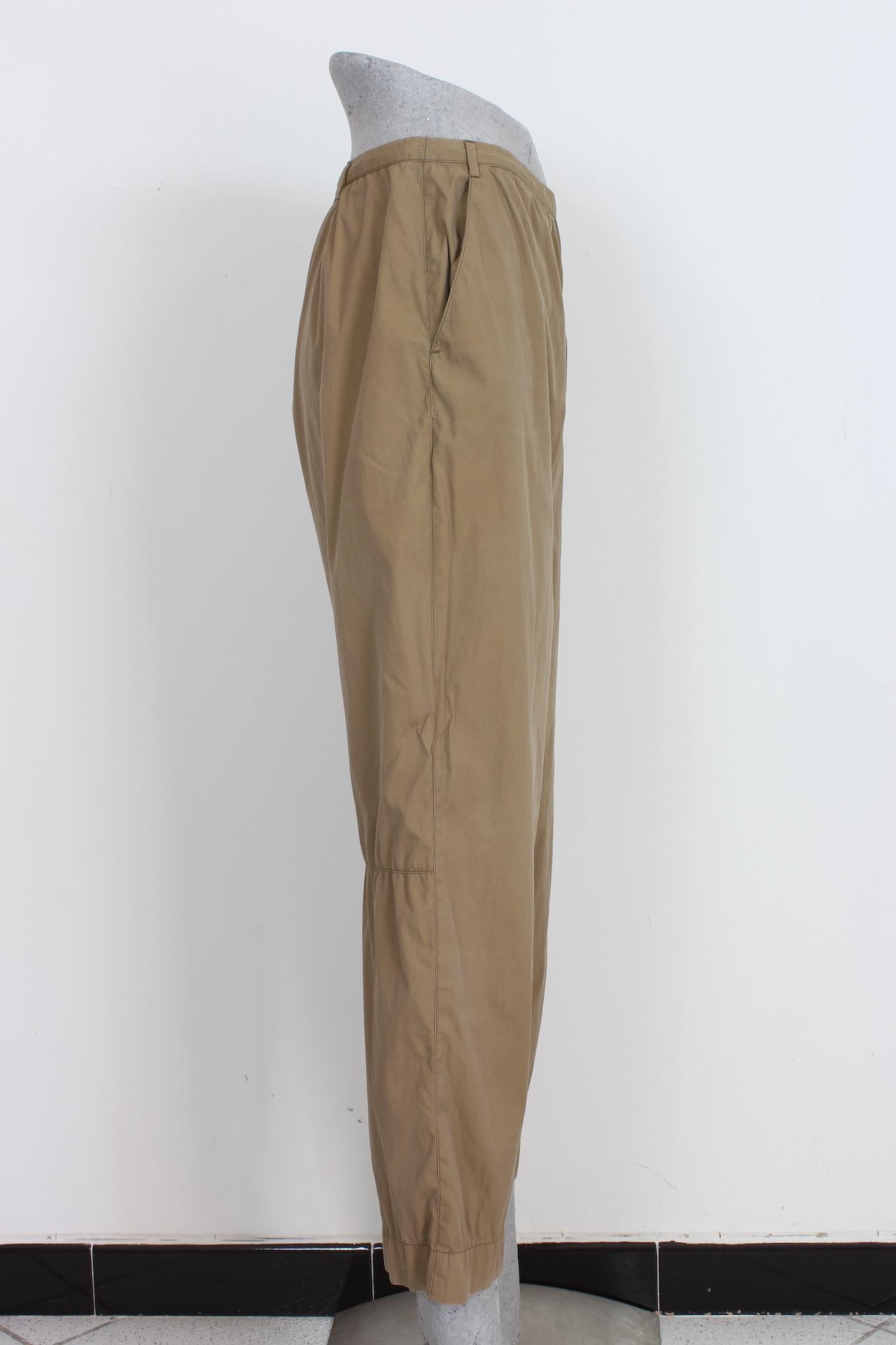 Prada Brown Cotton Vintage Capri Pants 90s In Good Condition In Brindisi, Bt