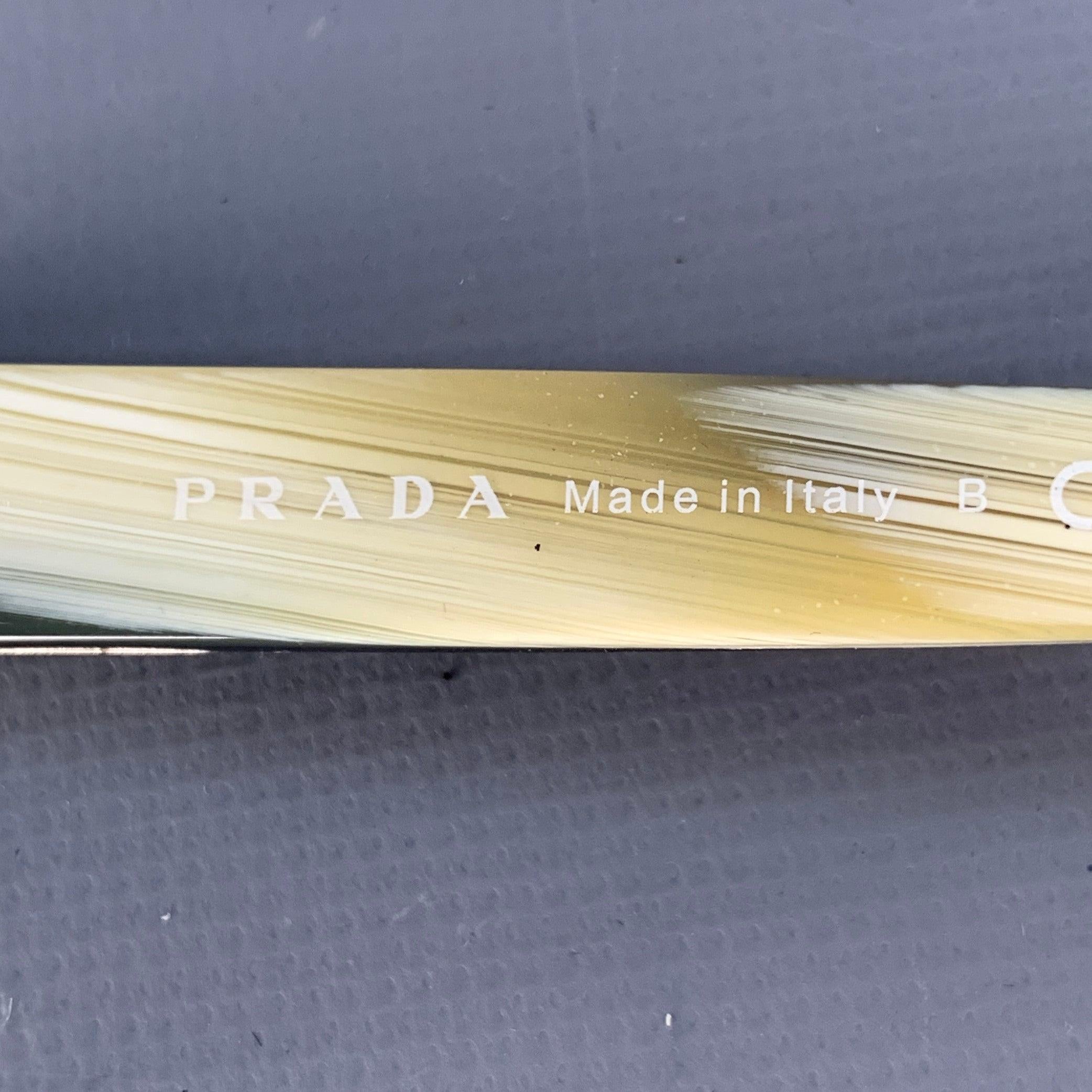 PRADA Occhiali da vista marroni crema in acetato marmorizzato in vendita 1