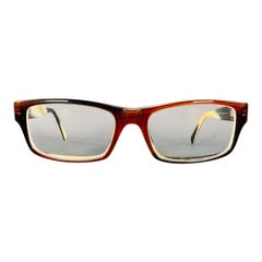 PRADA Occhiali da vista marroni crema in acetato marmorizzato
