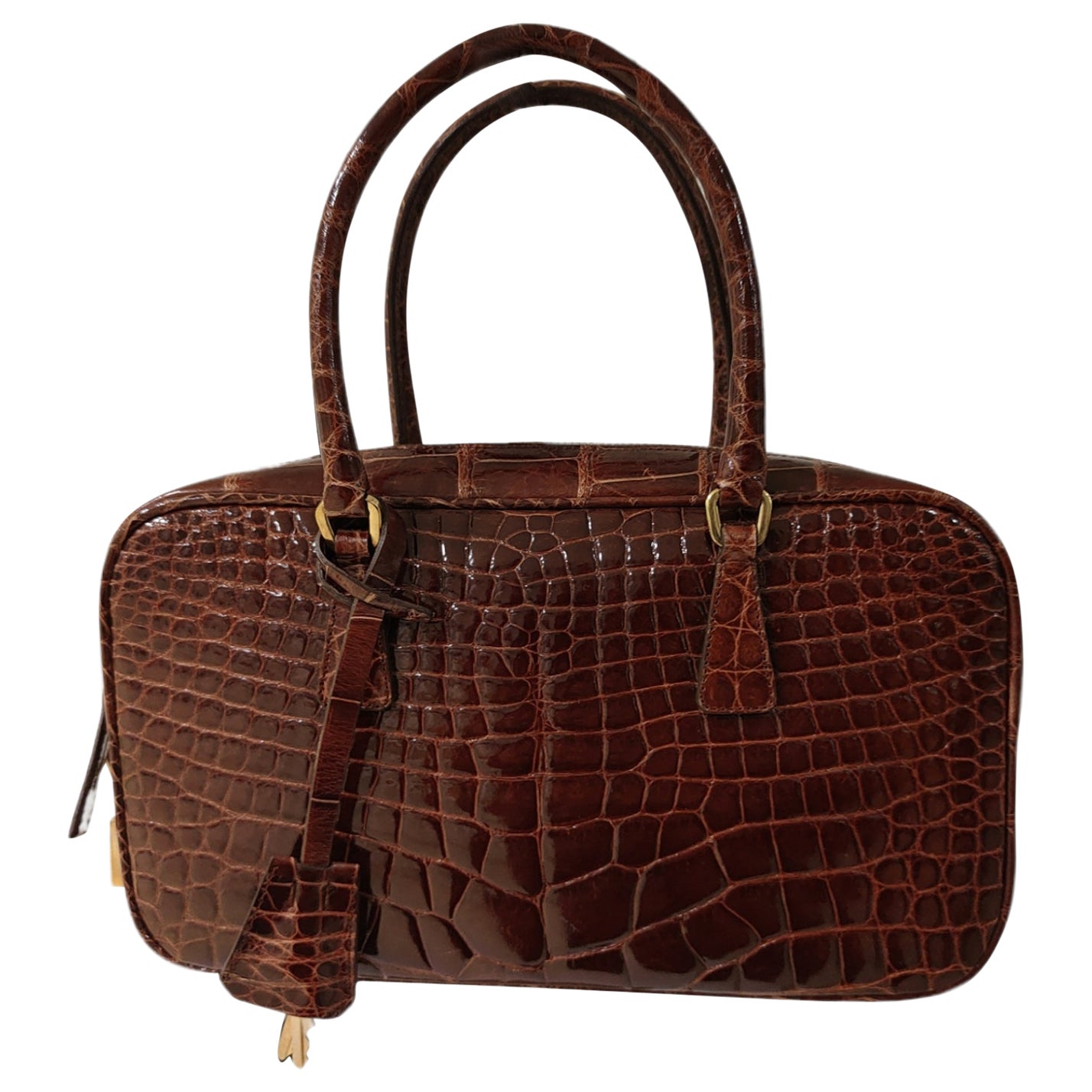 Bolso Prada de cocodrilo marrón