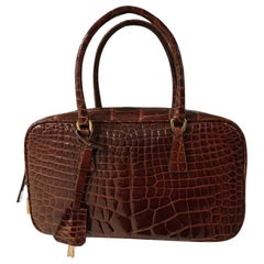 Prada brown crocodile bag