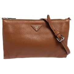 Prada Brown Daino Leather Shoulder Bag