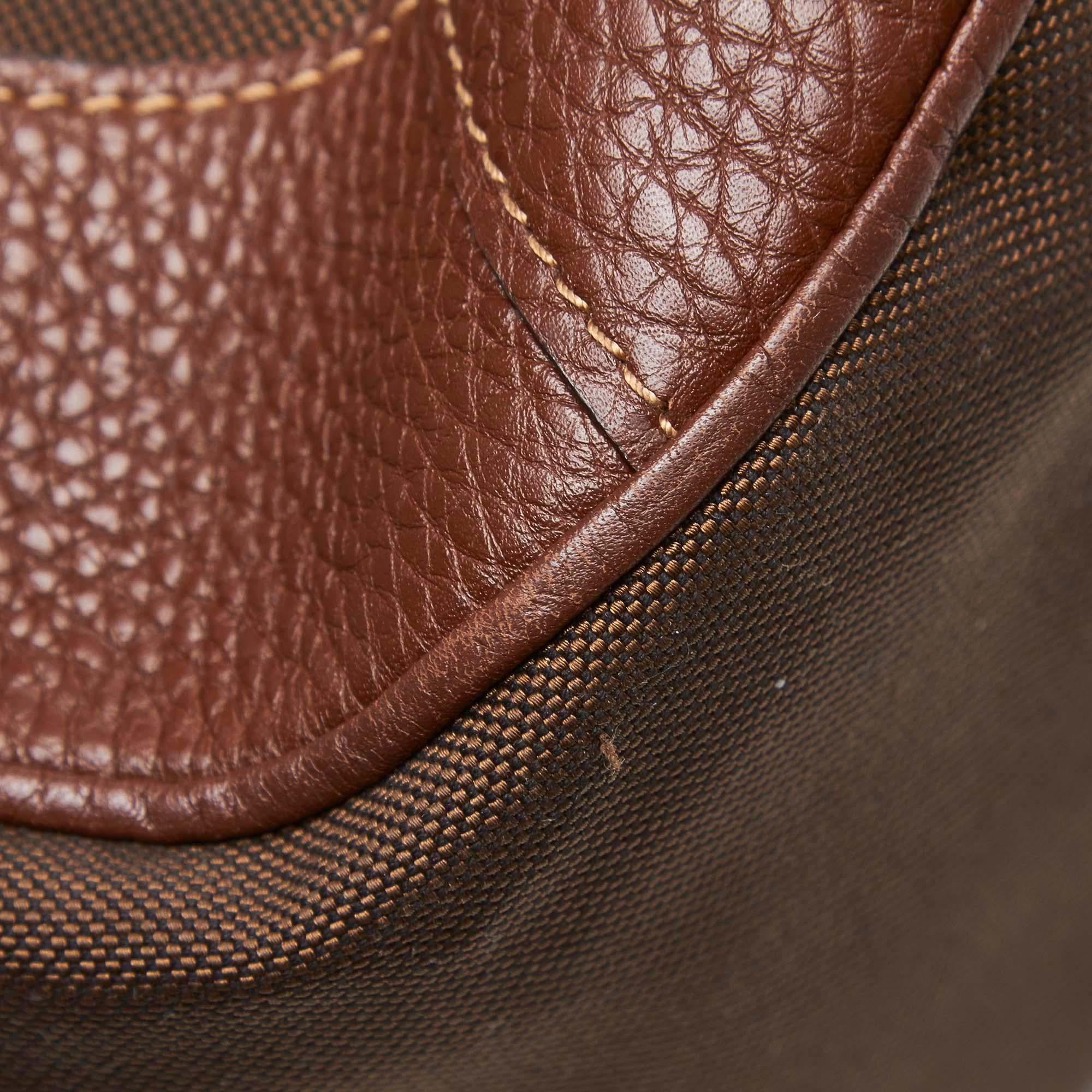 Prada Brown Dark Brown Jacquard Fabric Canapa Tote Bag Italy 4