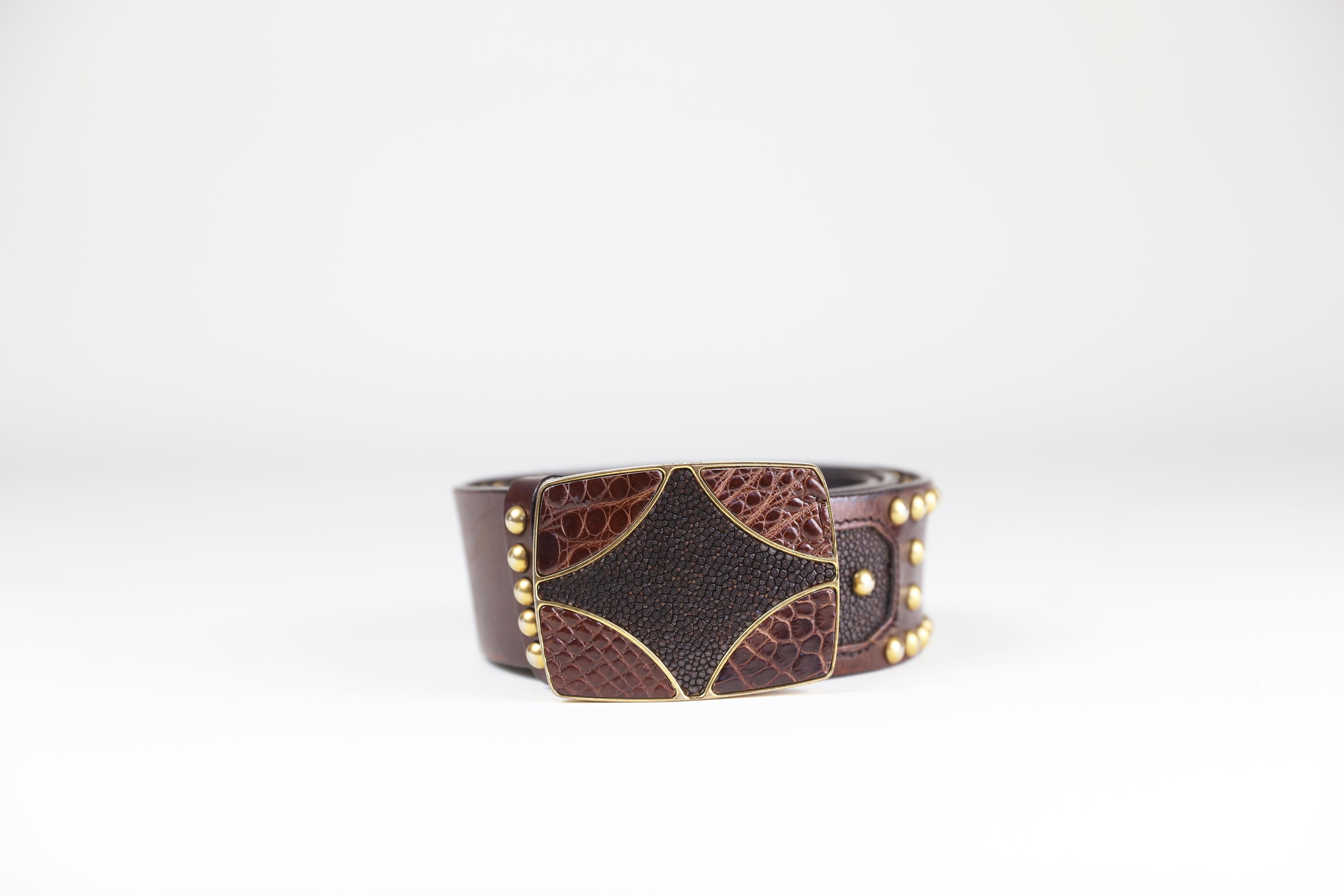 brown studded belt