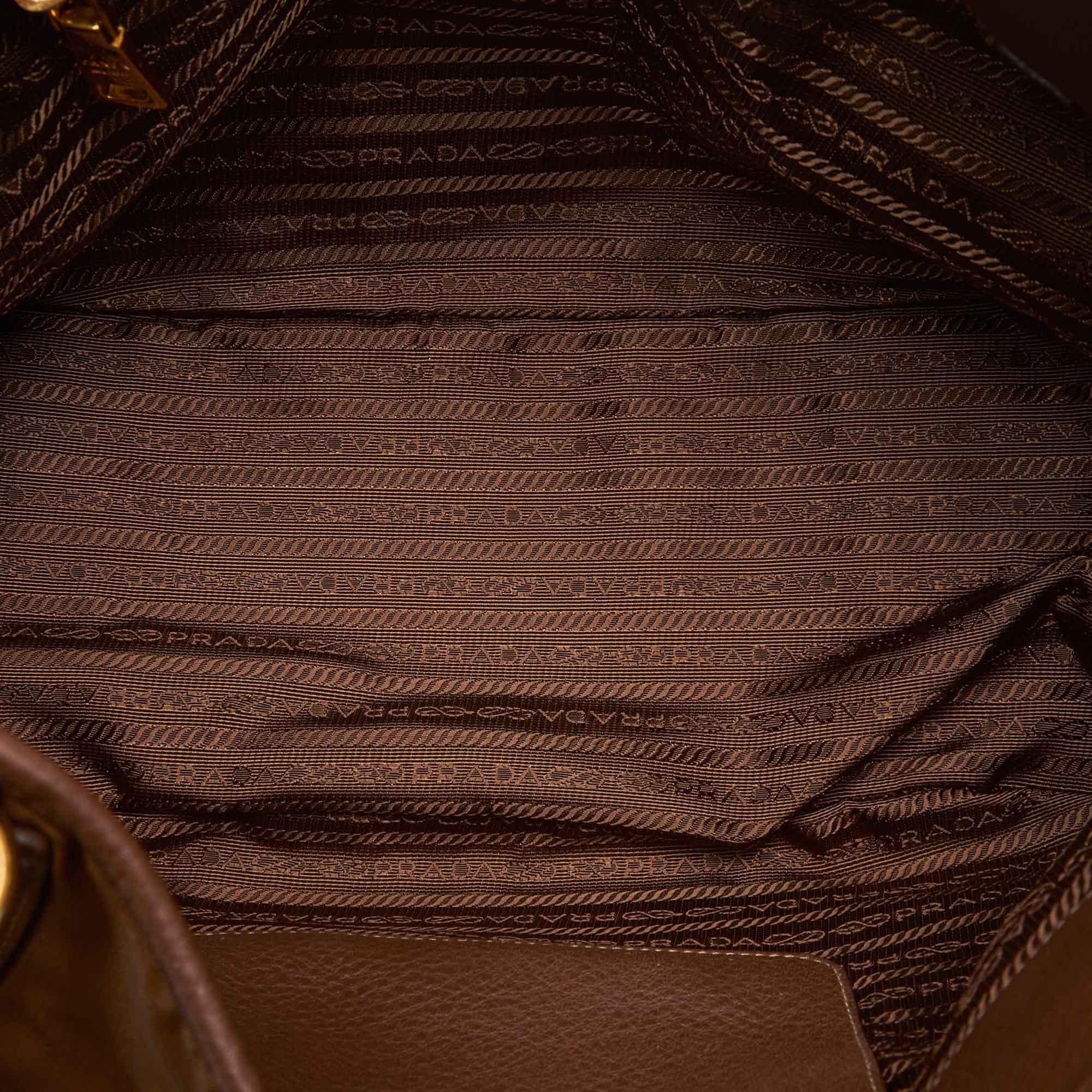 Prada Brown Fabric Nylon Tote Bag 1