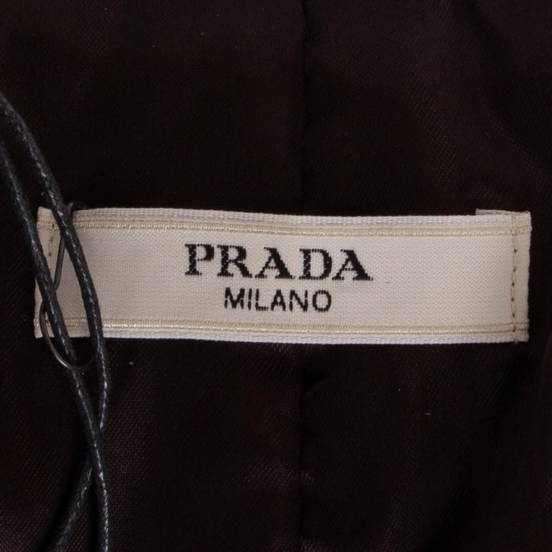 PRADA brown GRADIENT LEATHER & SUEDE Belted Jacket 46 XL 2