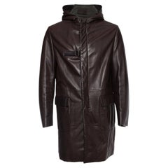 Prada, Brown hooded leather parka