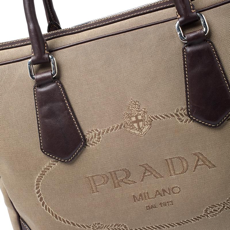 prada jacquard tote bag