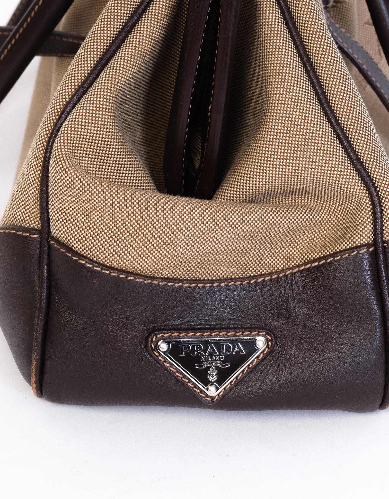 Prada Brown Jacquard Logo Doctor Handbag 1