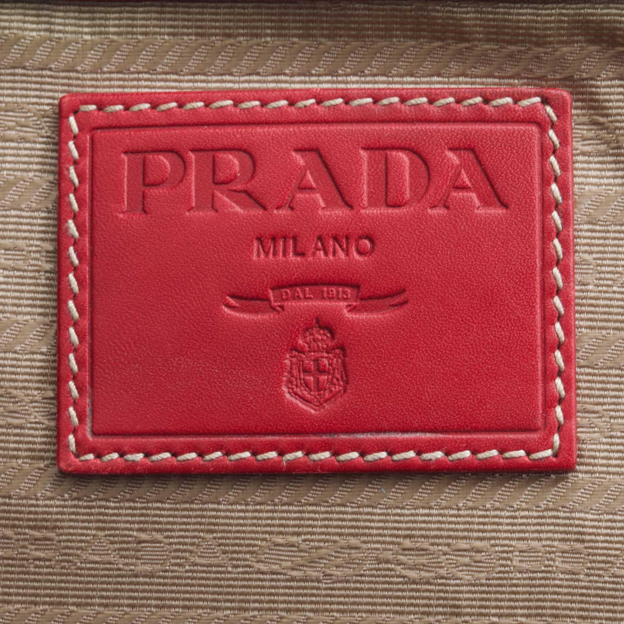 Prada Brown Jacquard Shoulder Bag 2