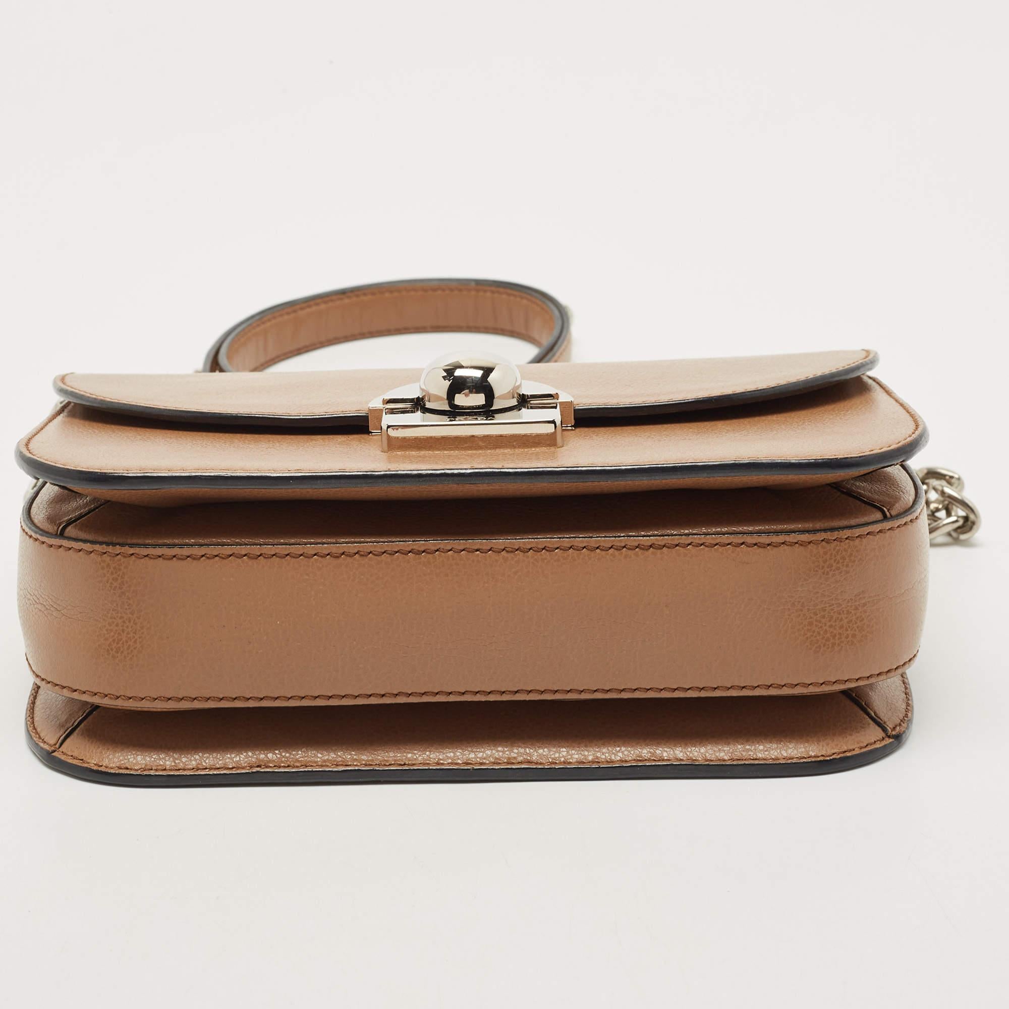 Prada Brown Leather Arcade Crossbody Bag 1