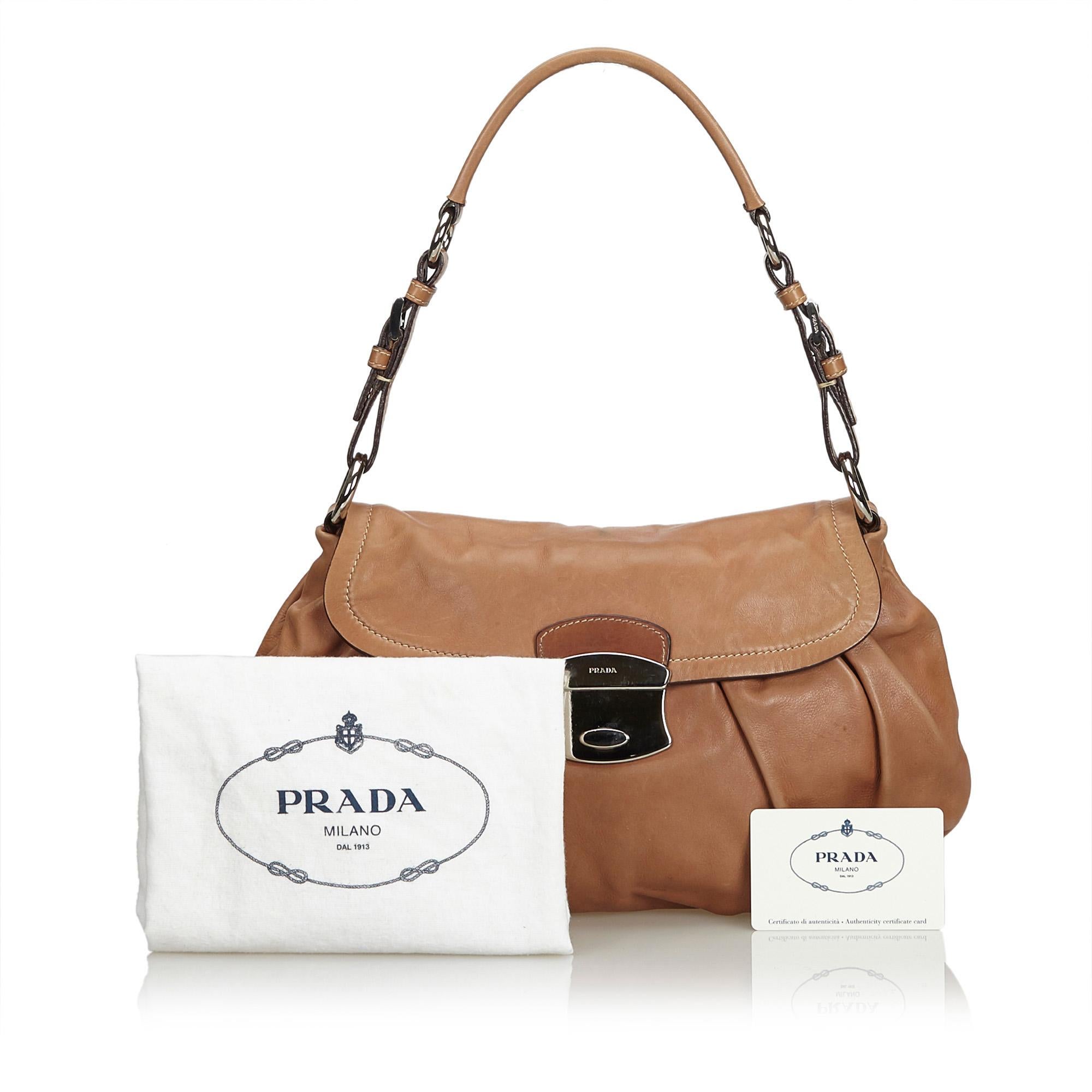 Prada Brown Leather Baguette 8