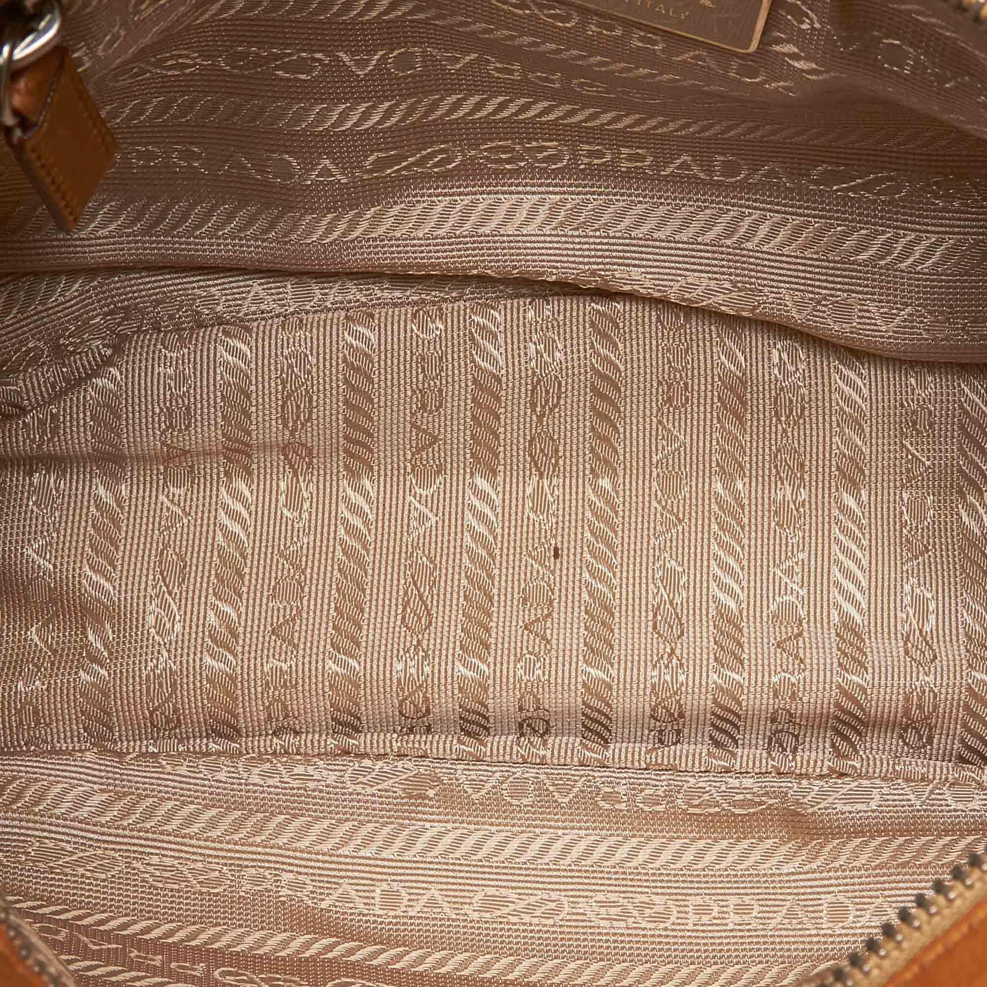 Prada Brown Leather Bagutte Bag For Sale 1