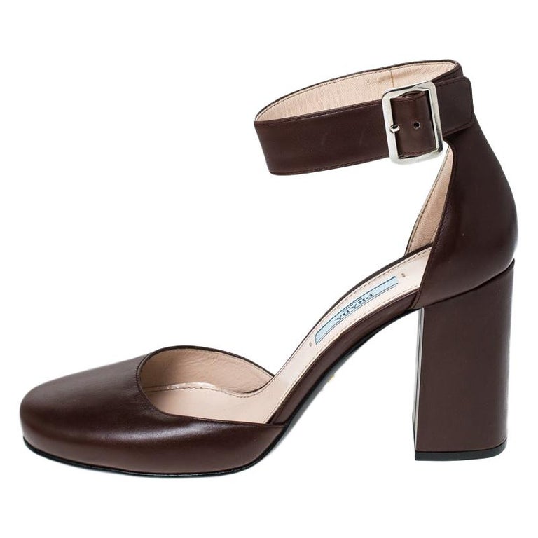 brown ankle strap shoes
