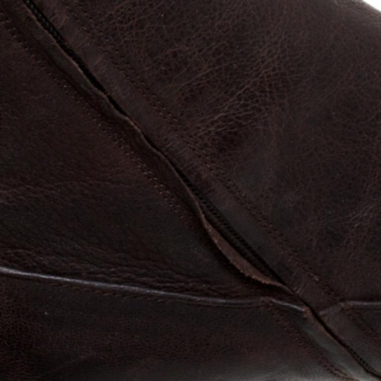 Prada Brown Leather Boots Size 38 In Good Condition For Sale In Dubai, Al Qouz 2