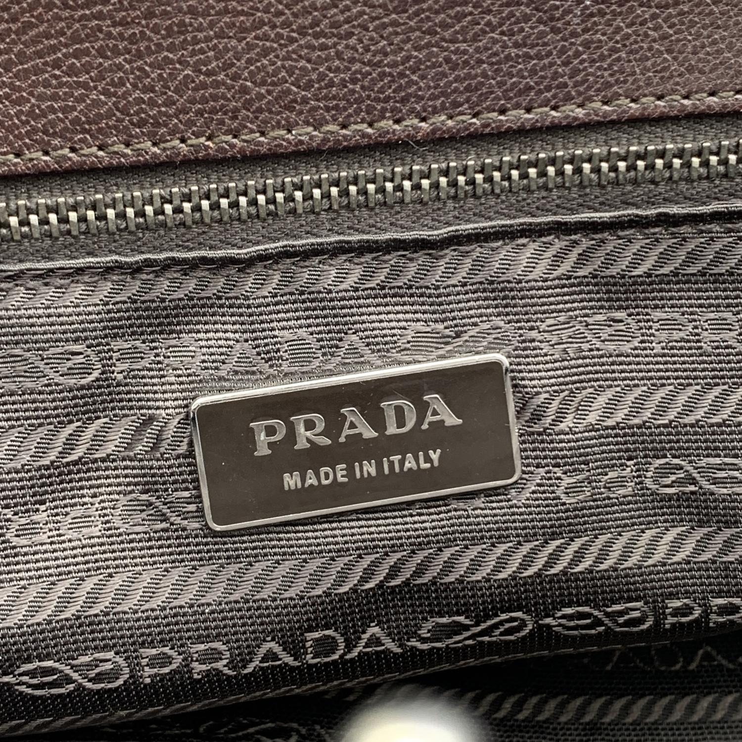 Black Prada Brown Leather Doctor Bag Satchel Bag Handbag