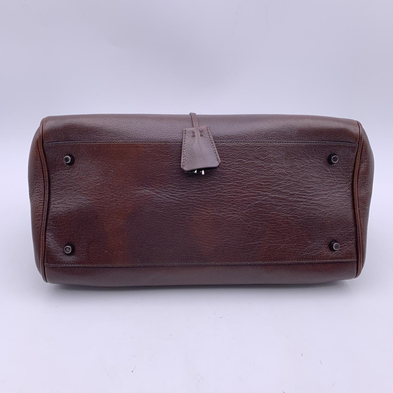 Women's Prada Brown Leather Doctor Bag Satchel Bag Handbag