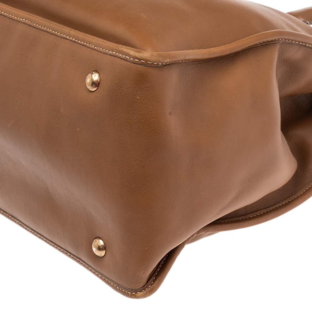 Prada Brown Leather Double Zip Tote 2