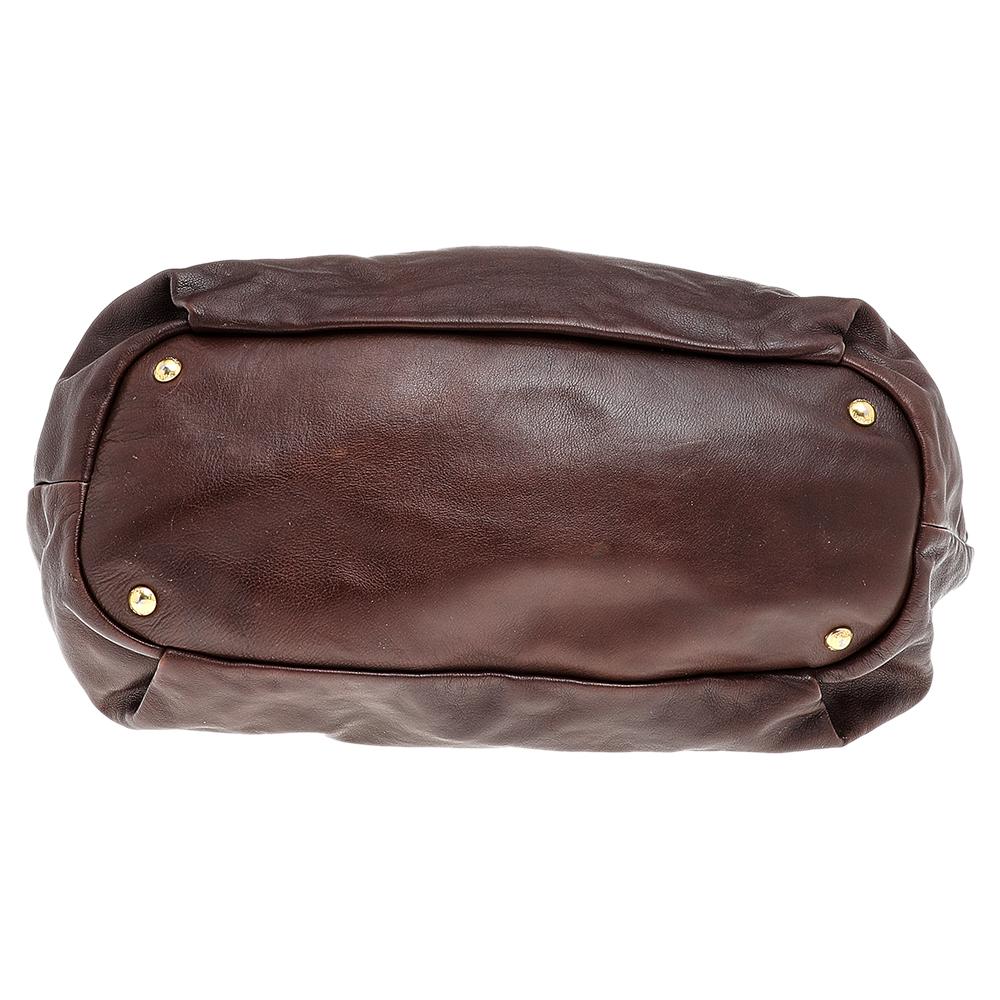 prada milano purse brown leather