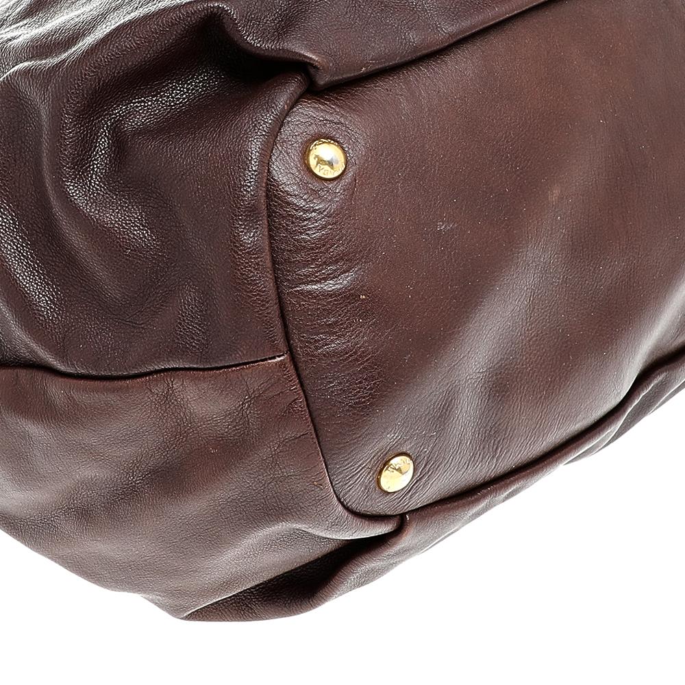 Women's Prada Brown Leather Drawstring Shopper Tote
