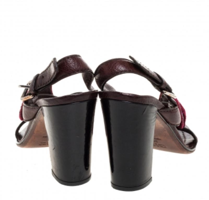 Women's Prada Brown Leather Embellished Cross Strap Slingback Sandals Size 38 For Sale