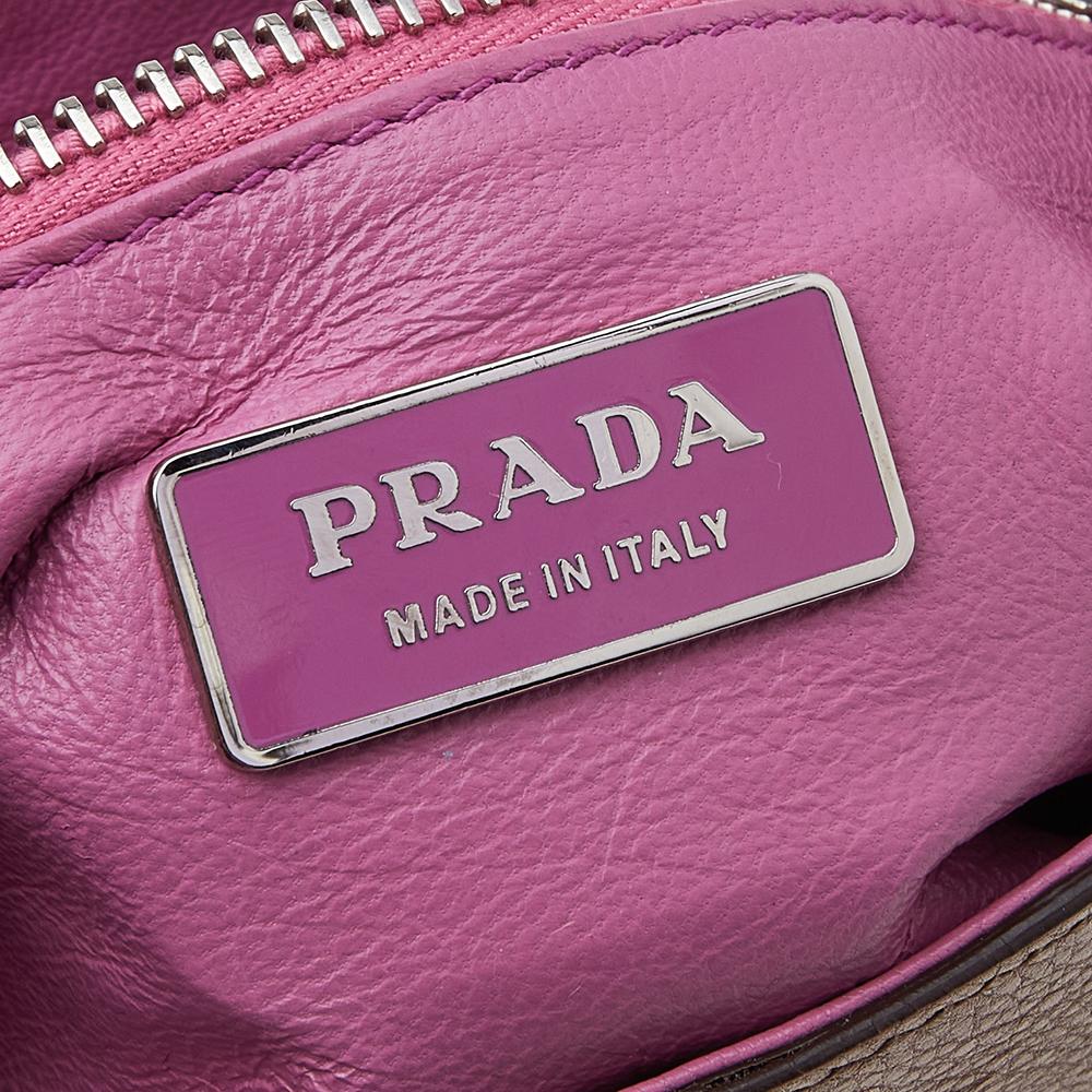 Prada Brown Leather Flap Chain Shoulder Bag 2